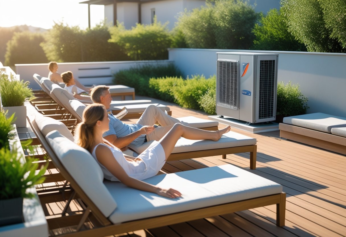 Sådan skaber du den perfekte terrasse med varmepumpe og solsenge